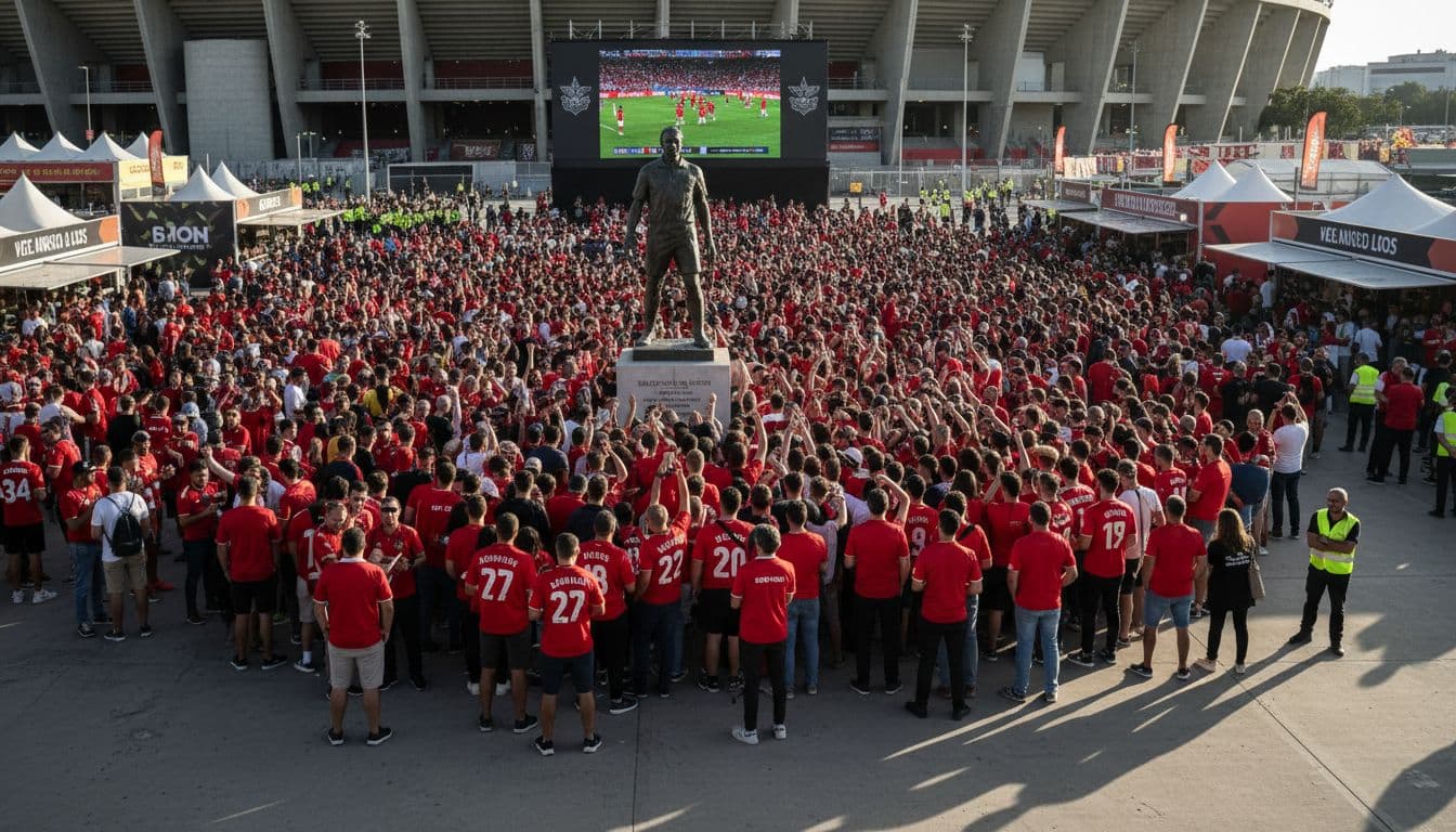 Benfica contorna jogo à porta fechada com ecrãs gigantes na fan zone da Luz
