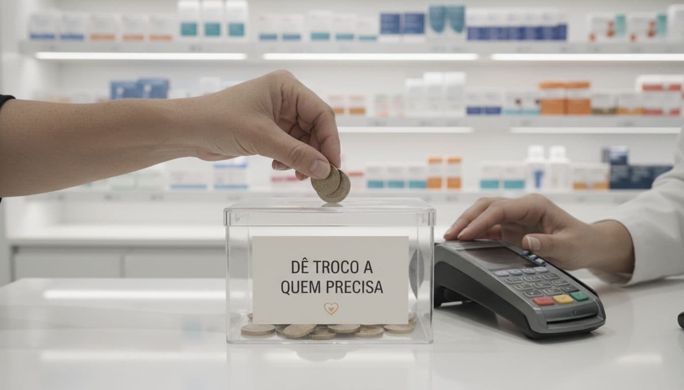 Campanha solidária recolhe trocos em 500 farmácias para apoiar famílias vulneráveis