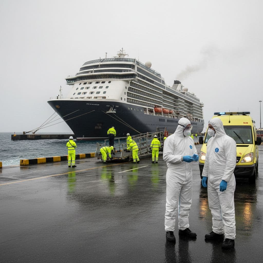 Desembarque do navio MV Hondius termina em Tenerife e embarcação ruma aos Países Baixos