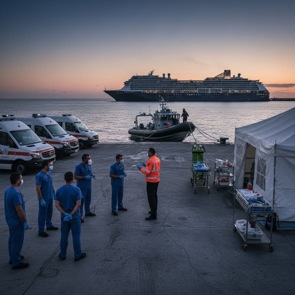 Espanha recebe navio com casos de hantavírus em Tenerife