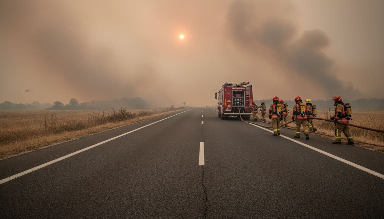 Fogo junto a Vendas Novas encerra trânsito na autoestrada A6