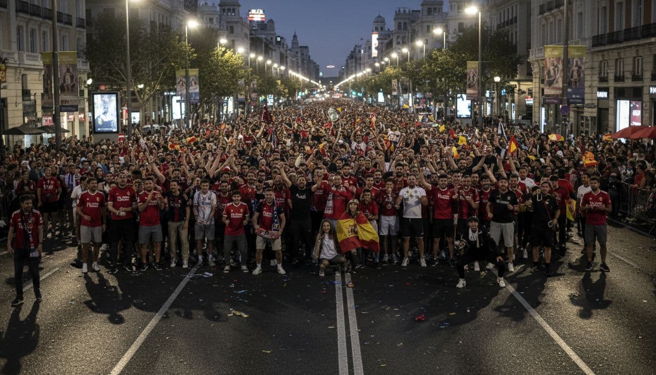 Madrid vive noite de euforia com a chegada dos campeões do mundo