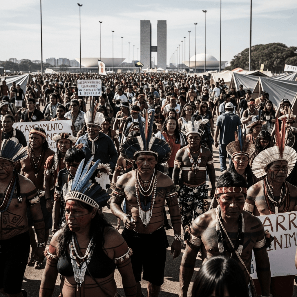 Mais de 6 mil indígenas mobilizam-se em Brasília por demarcação de terras