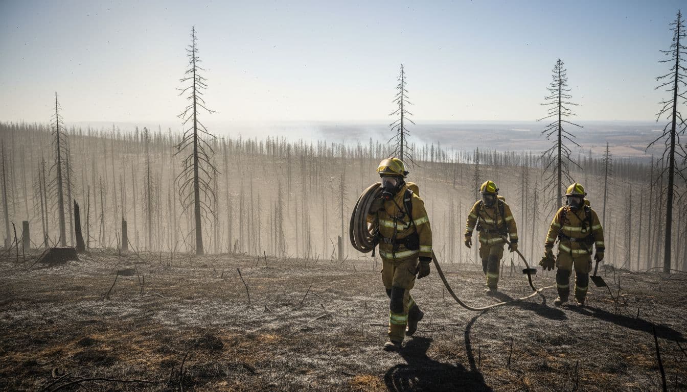 Mais de mil bombeiros seguram o incêndio de Vouzela perante risco elevado de reacendimentos