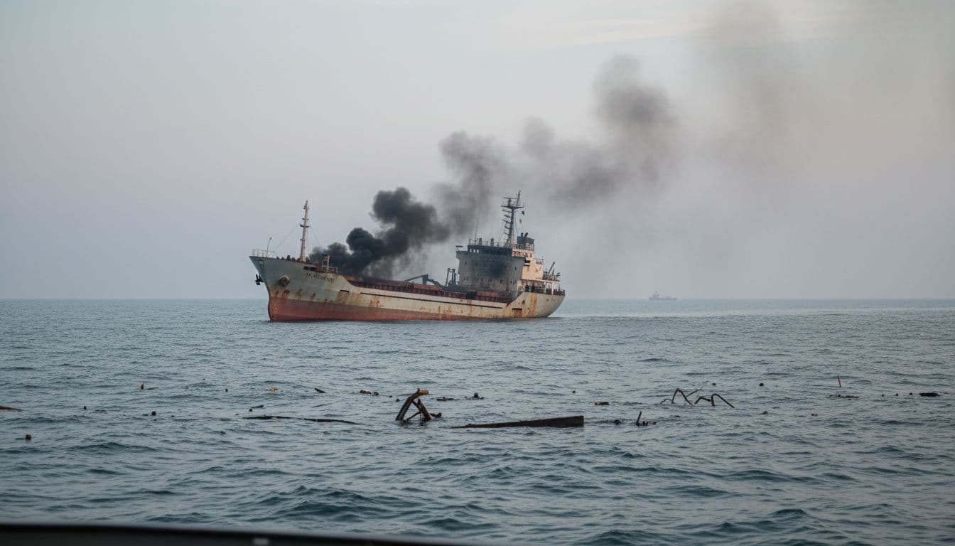 Ofensiva russa no Mar Negro atinge navio de carga e provoca uma vítima mortal