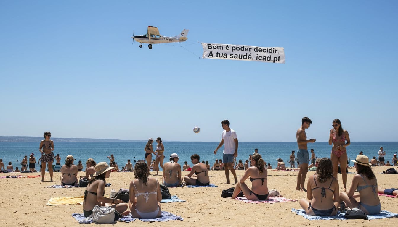 Praias do Algarve recebem campanha aérea para afastar jovens de consumos de risco