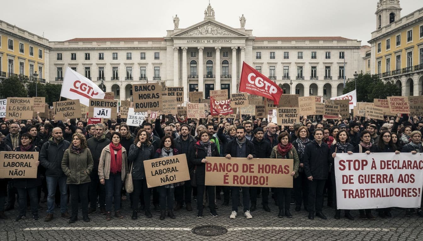 Reforma laboral leva centenas a protestar frente ao Parlamento